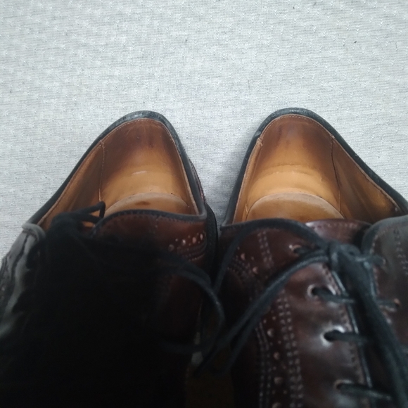 Vintage Shell Cordovan Allen Edmonds MacNeil Long Wingtip Derby's Sz 12 A - Picture 6 of 9